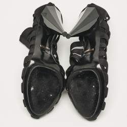 Gucci Black Elastic and Suede Strappy Ankle Booties Size 38.5
