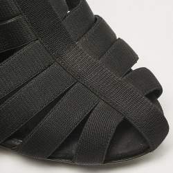 Gucci Black Elastic and Suede Strappy Ankle Booties Size 38.5