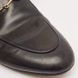 Gucci Black Leather And Fur Princetown Sandals Size 39