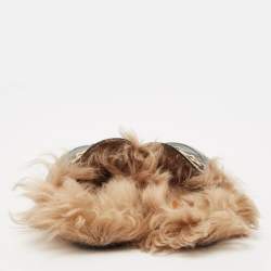 Gucci Black Leather And Fur Princetown Sandals Size 39