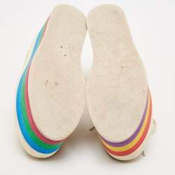 Pre Owned Gucci Metallic Gold Leather Peggy Sneakers Size 38