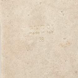 Pre Owned Gucci Metallic Gold Leather Peggy Sneakers Size 38