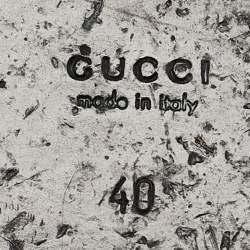 Pre Owned Gucci Black Leather GG Marmont Thong Flats Size 40