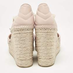 Gucci Pink Leather GG Marmont Wedge Sandals Size 40