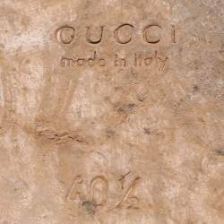 Pre Owned Gucci Black Leather Tassel Web Princetown Horsebit Flat Mules Size 40.5