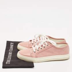 Gucci Pink GG Canvas and Leather Low Top Sneakers Size 37