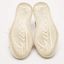 Gucci Pink GG Canvas and Leather Low Top Sneakers Size 37