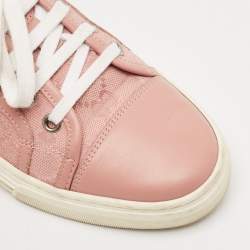 Gucci Pink GG Canvas and Leather Low Top Sneakers Size 37
