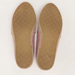 Gucci Pink GG Canvas and Leather Espadrille Flats Size 38