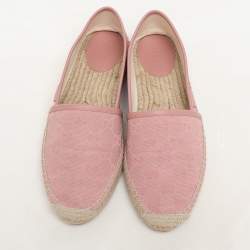 Gucci Pink GG Canvas and Leather Espadrille Flats Size 38