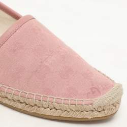 Gucci Pink GG Canvas and Leather Espadrille Flats Size 38