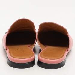 Gucci Pink Leather Princetown Mules Size 38.5