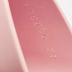 Pre Owned Gucci Pink Rubber Embossed Logo Slide Sandals Size 38