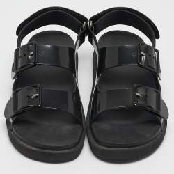 Gucci Black Rubber Isla Mule Sandals Size 38