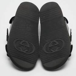 Gucci Black Rubber Isla Mule Sandals Size 38