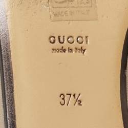 Gucci Beige Leather Princetown Flat Mules Size 37.5