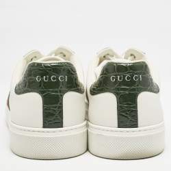 Gucci White Leather Web Ace Sneakers Size 40