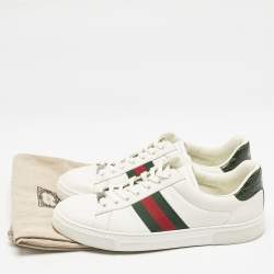 Gucci White Leather Web Ace Sneakers Size 40