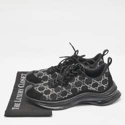 Gucci Black Mesh and Suede GG Crystal Embellished Run Sneakers Size 41
