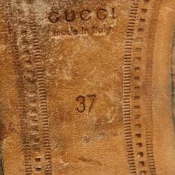 Pre Owned Gucci Black Leather Horsebit Jordaan Loafers Size 37