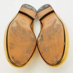 Gucci Gold Leather Horsebit Princetown Flat Mules Size 36.5