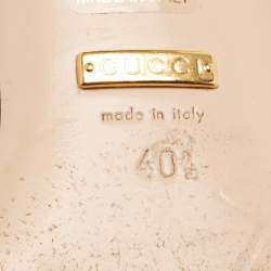 Gucci Cream Leather Cut Out Interlocking G Slide Sandals Size 40