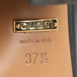 Gucci Black Leather GG Marmont Embellished Pumps Size 37.5