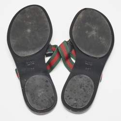 Gucci Black Leather GG Marmont Thong Flats Size 38