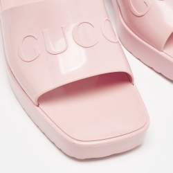 Gucci Light Pink Jelly Logo Slide Sandals Size 40