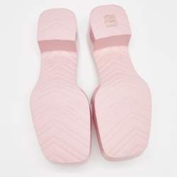 Gucci Light Pink Jelly Logo Slide Sandals Size 40