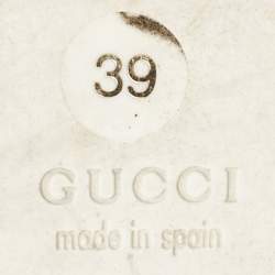 Gucci Multicolor Leather And Canvas Web Studded Platform Sandals Size 39