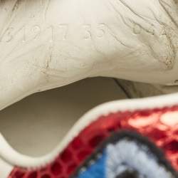 Gucci White Leather Floral Embroidered Ace Low Top Sneakers Size 35