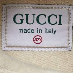Gucci Silver/Brown Leather and Mesh Ultrapace Low Top Sneakers Size 37.5