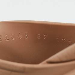 Pre Owned Gucci Beige Rubber Interlocking GG Platform Slide Sandals Size 37