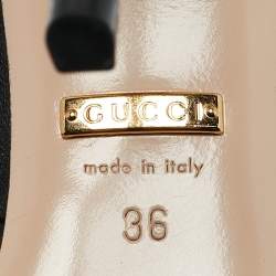 Gucci Black Leather Sylvie Web Detail Slingback Pumps Size 36