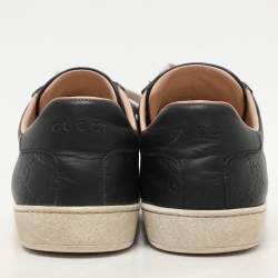 Gucci Black Guccissima Leather Ace Sneakers Size 40