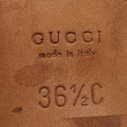 Pre Owned صندل غوتشي سير كاحل جلد ثعبان أسود GG مرصع بالكريستال مقاس 36.5