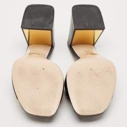 Gucci Black Leather Horsebit Slide Sandals Size 41
