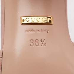 Pre Owned Gucci Peach Pink Quilted Leather GG Marmont Open Toe Slide Sandals Size 38.5