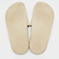 Gucci Cream Microguccissima Rubber Pool Flats Size 39