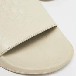 Gucci Cream Microguccissima Rubber Pool Flats Size 39