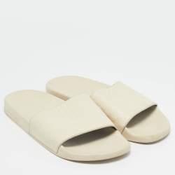Gucci Cream Microguccissima Rubber Pool Flats Size 39