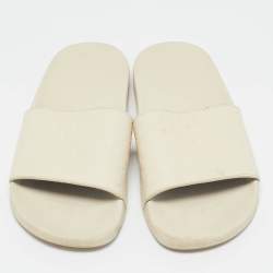 Gucci Cream Microguccissima Rubber Pool Flats Size 39