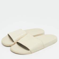 Gucci Cream Microguccissima Rubber Pool Flats Size 39