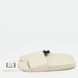 Gucci Cream Microguccissima Rubber Pool Flats Size 39
