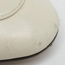 Gucci Off White Leather Princetown Flat Mules Size 38