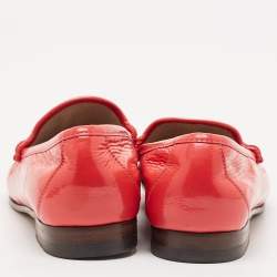 Gucci Red Patent Leather Horsebit Slip On Loafers Size 36