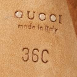 Gucci Brown Suede Fringe Bow Slingback Sandals Size 36