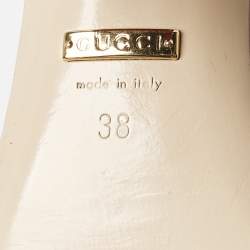 مملوكة مسبقًا Gucci Red Leather GG Marmont Ankle Strap Sandals Size 38