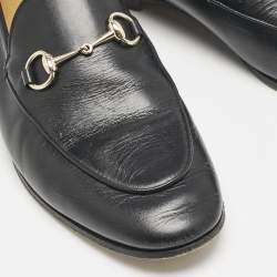 Gucci Black Leather Jordaan Loafers Size 39